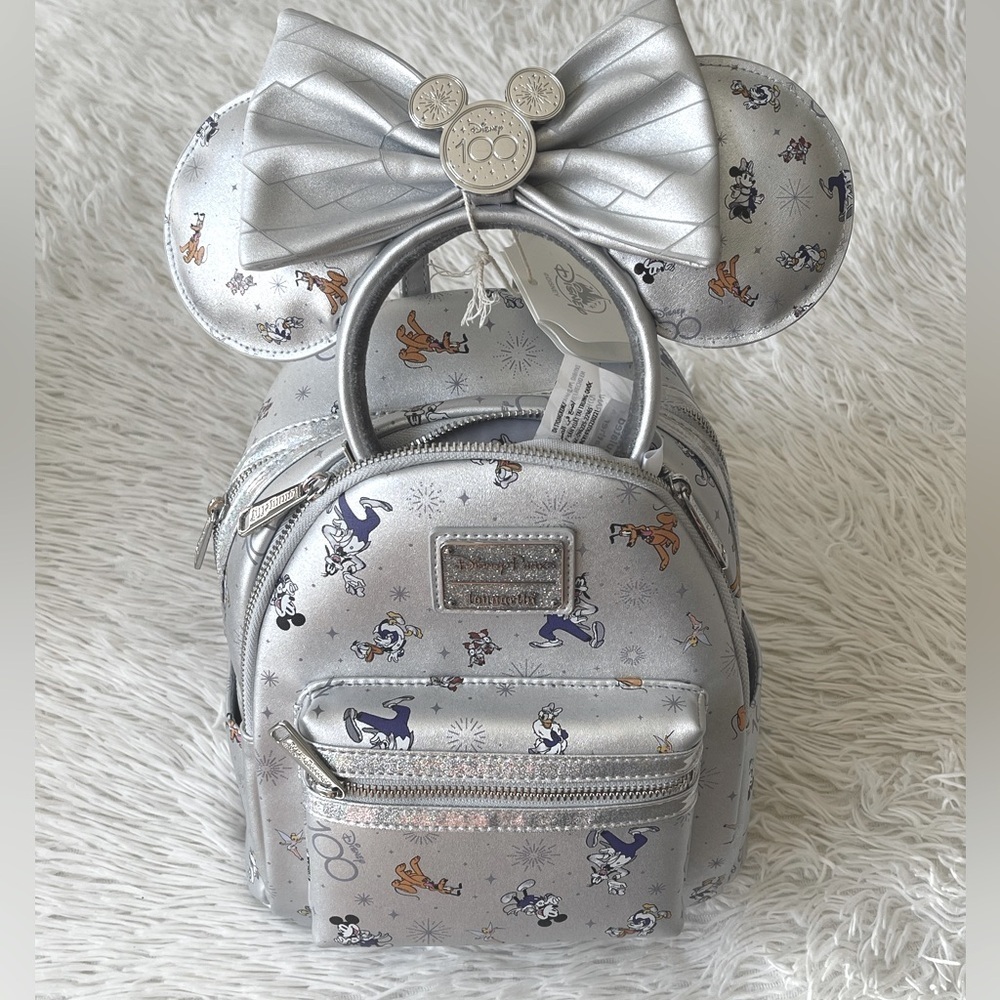 2pc NWT Disney 100 Celebration Mickey & Friends Loungefly Mini Backpack retired - Picture 2 of 12